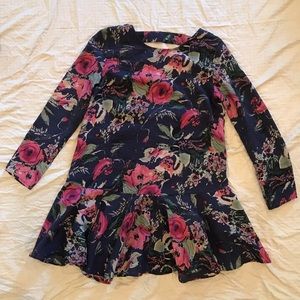 Navy/floral print dress